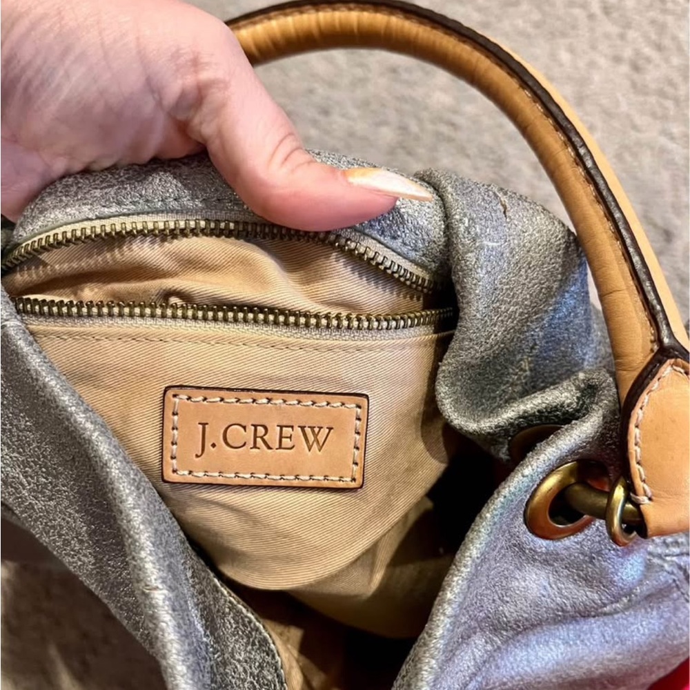 J. Crew Metallic Silver Shoulder Bag